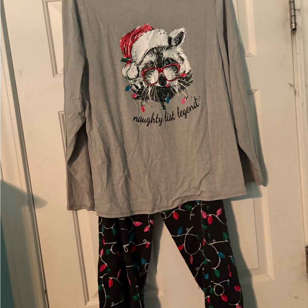 Cacique Gray Naughty List Legend adult  Pajamas size 14/16